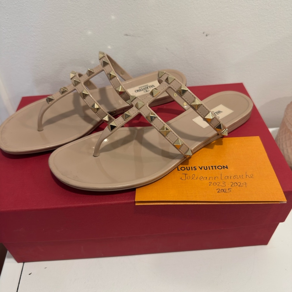 Valentino Garavani Beige Studded Women's Sandals